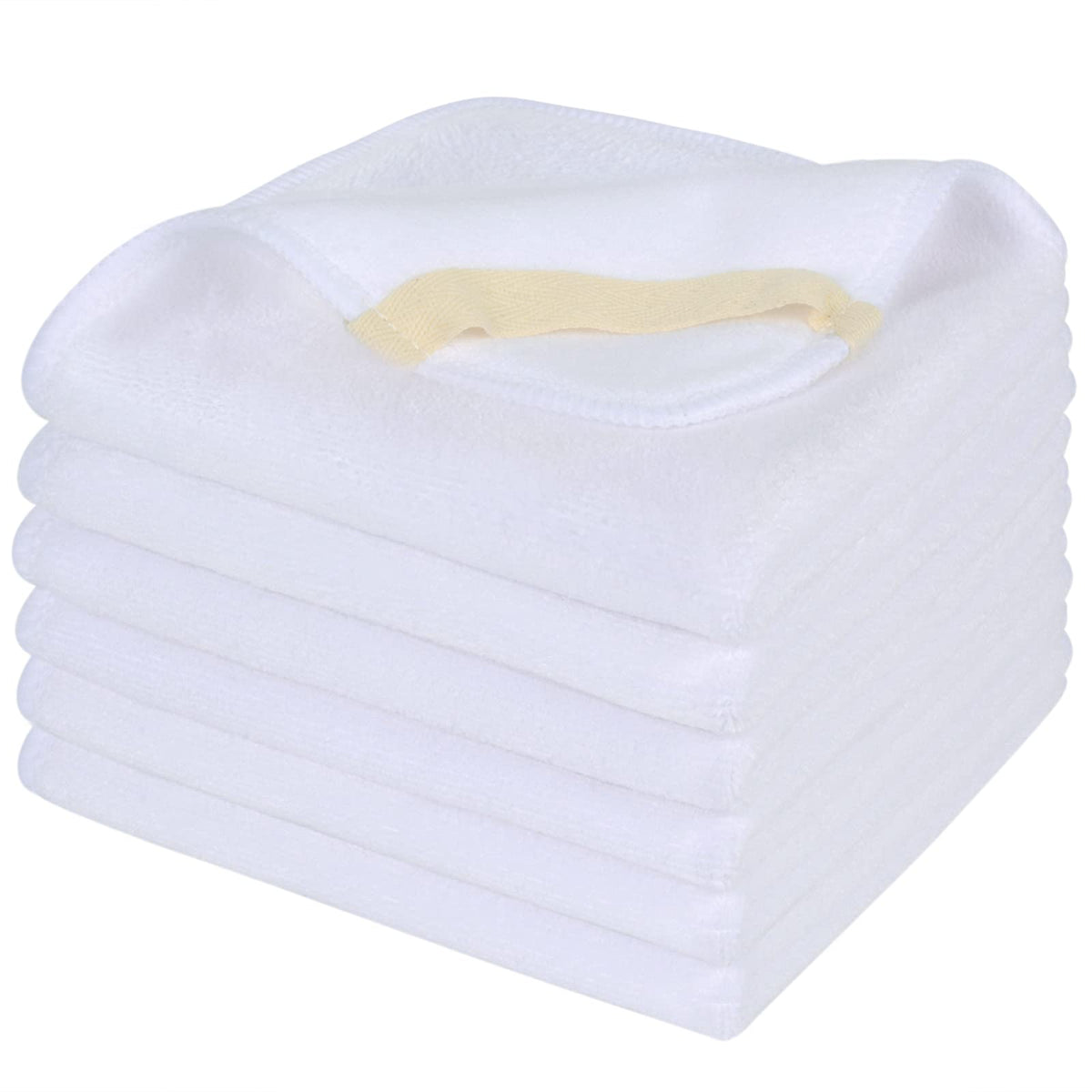SINLAND Microfiber Facial Cloths 12x12 inch white pack front view
