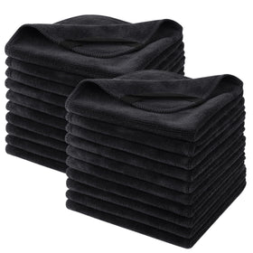 SINLAND Microfiber Facial Cloths 20 pack in black, front view