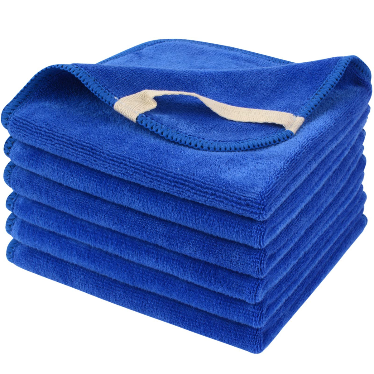 SINLAND Microfiber Facial Cloths 6-pack in blue, front view