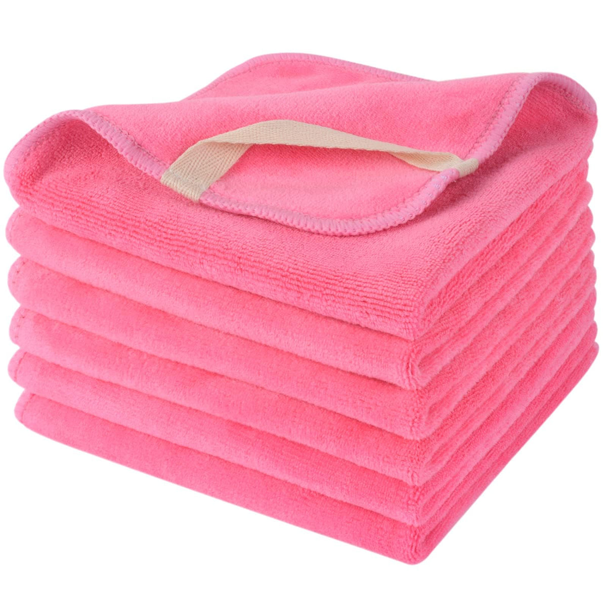 SINLAND Microfiber Facial Cloths dark pink front view