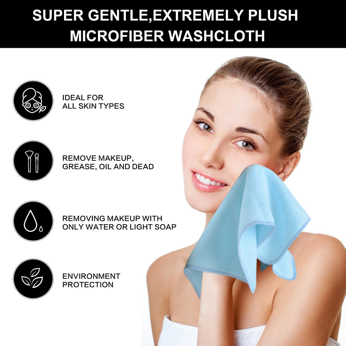 SINLAND Microfiber Facial Cloths demonstrating fast drying feature