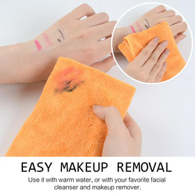 SINLAND Microfiber Facial Cloths displayed with light soap and water