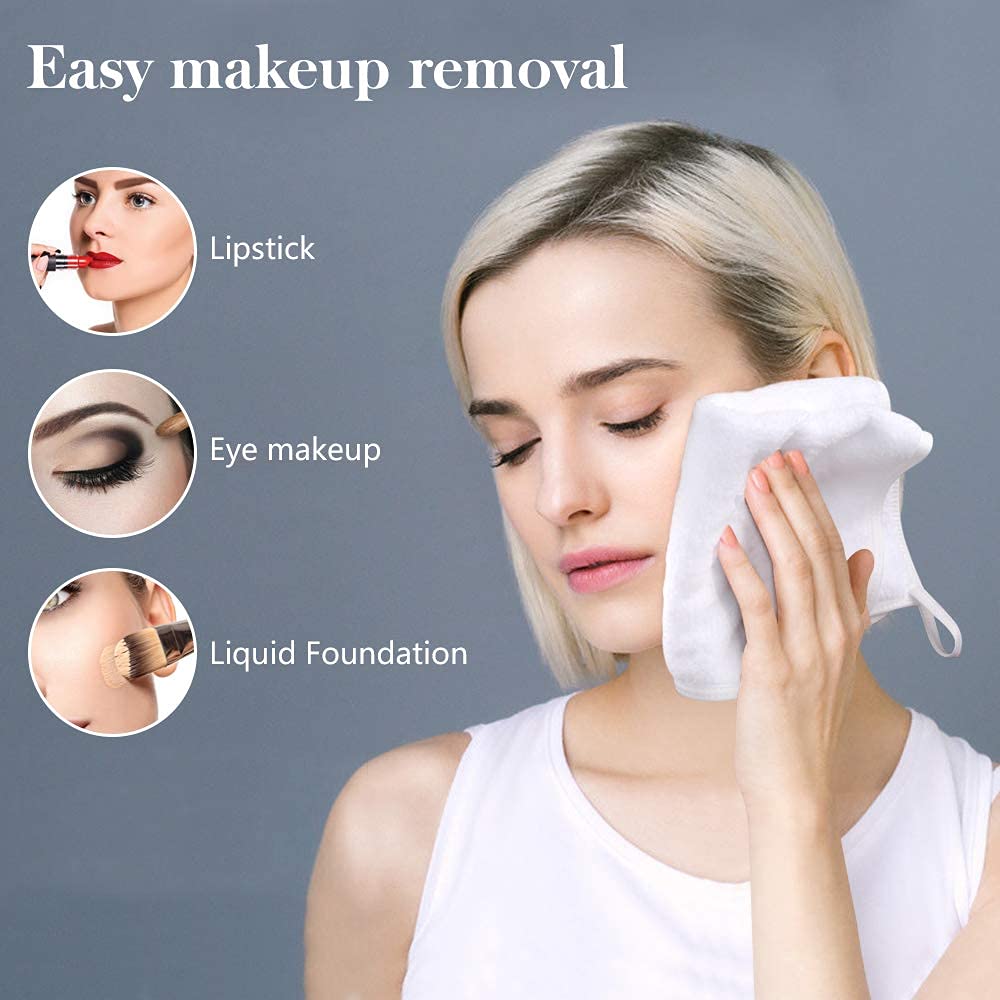 SINLAND Microfiber Facial Cloths displayed with skincare products