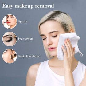 SINLAND Microfiber Facial Cloths displayed with skincare products