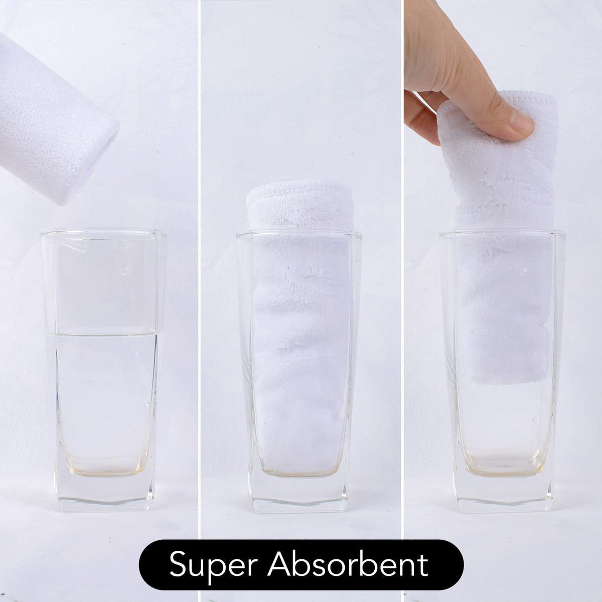 SINLAND Microfiber Facial Cloths displaying fast drying feature