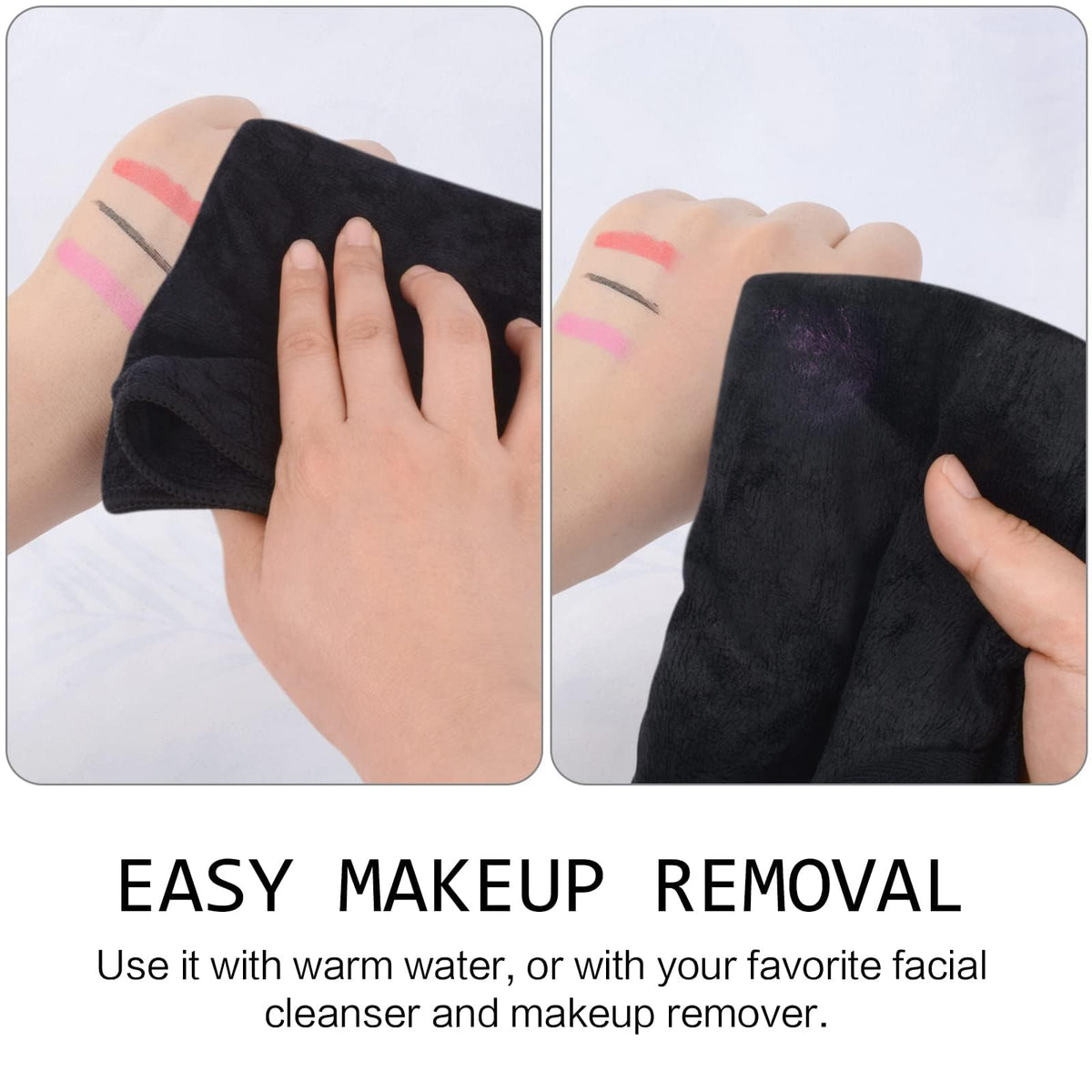 SINLAND Microfiber Facial Cloths drying on a rack