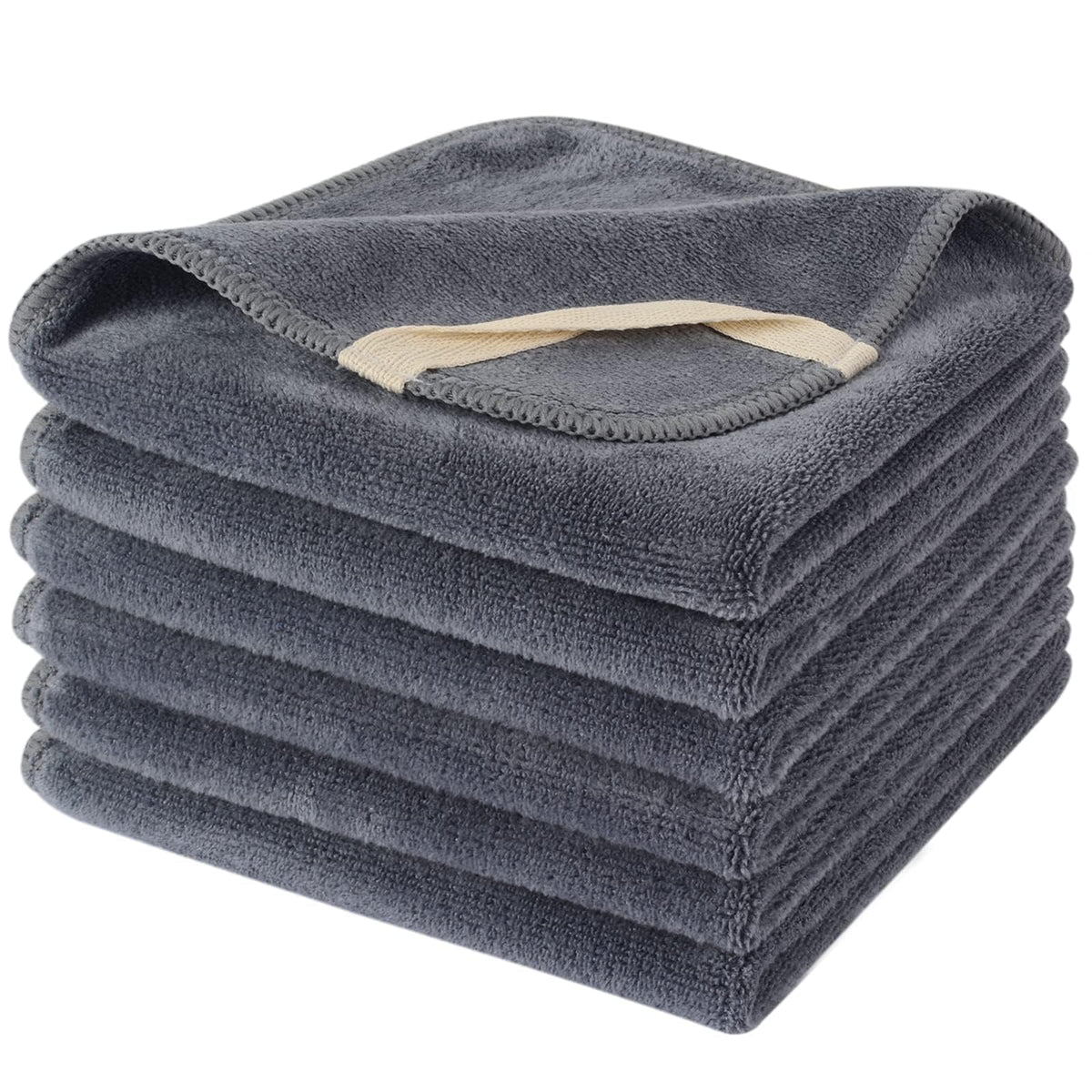 SINLAND Microfiber Facial Cloths grey 12x12 inch front view