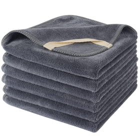 SINLAND Microfiber Facial Cloths grey 12x12 inch front view