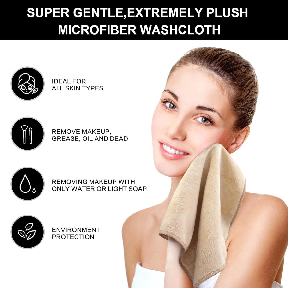 SINLAND Microfiber Facial Cloths in a bathroom setting