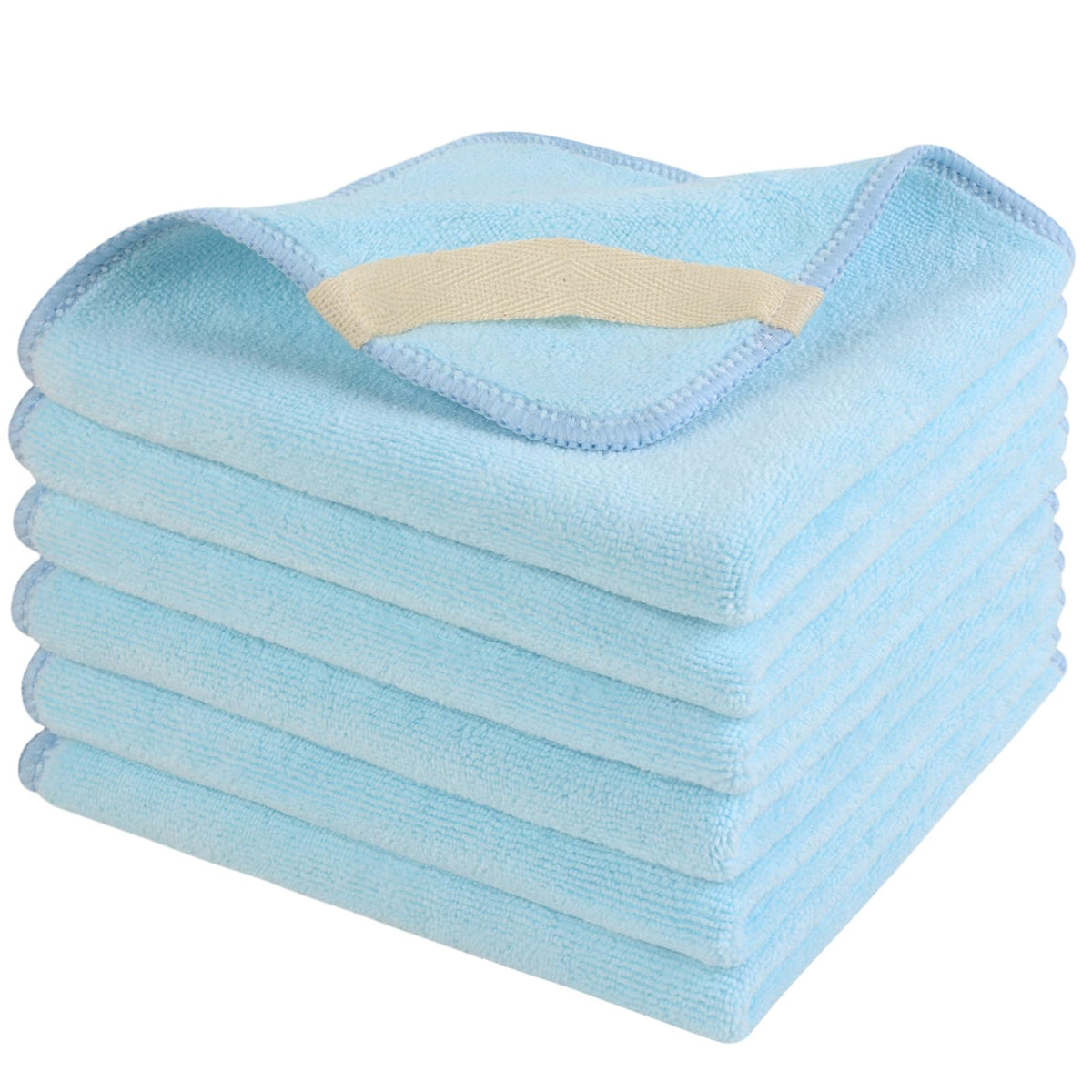 SINLAND Microfiber Facial Cloths in blue color front view