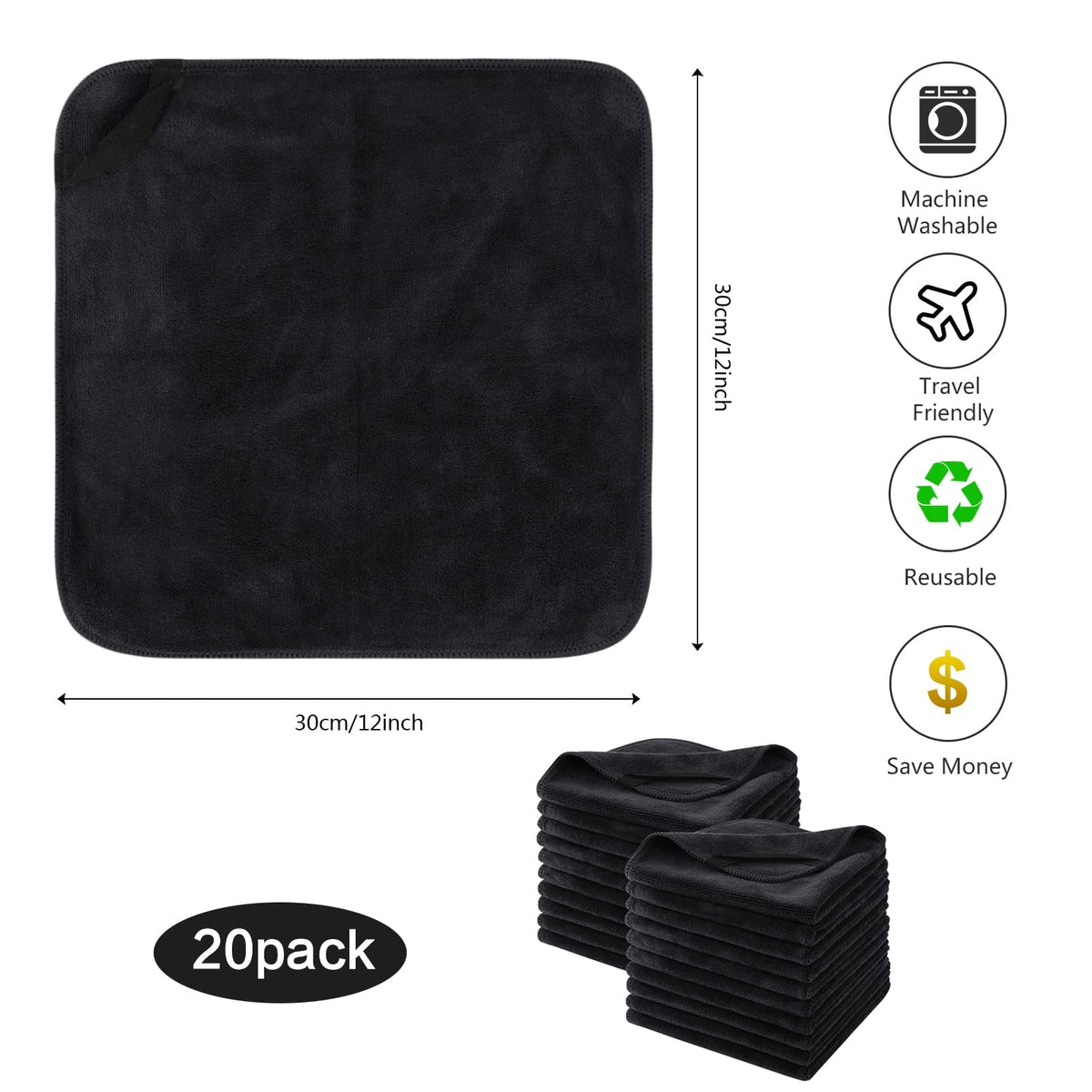 SINLAND Microfiber Facial Cloths in packaging