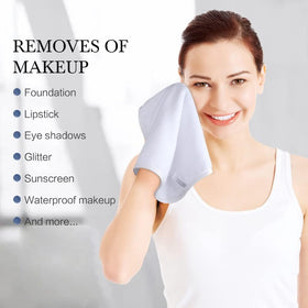 SINLAND Microfiber Facial Cloths in use for makeup removal