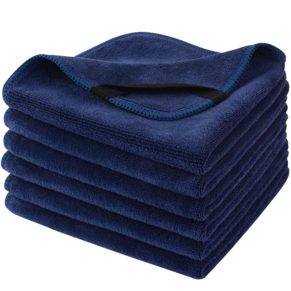 SINLAND Microfiber Facial Cloths navy blue 12x12 inches front view