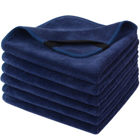 SINLAND Microfiber Facial Cloths navy blue 12x12 inches front view