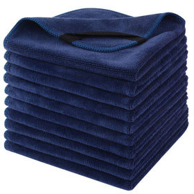 SINLAND Microfiber Facial Cloths pack of 10, navy blue