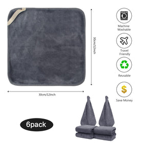 SINLAND Microfiber Facial Cloths packaging with six cloths