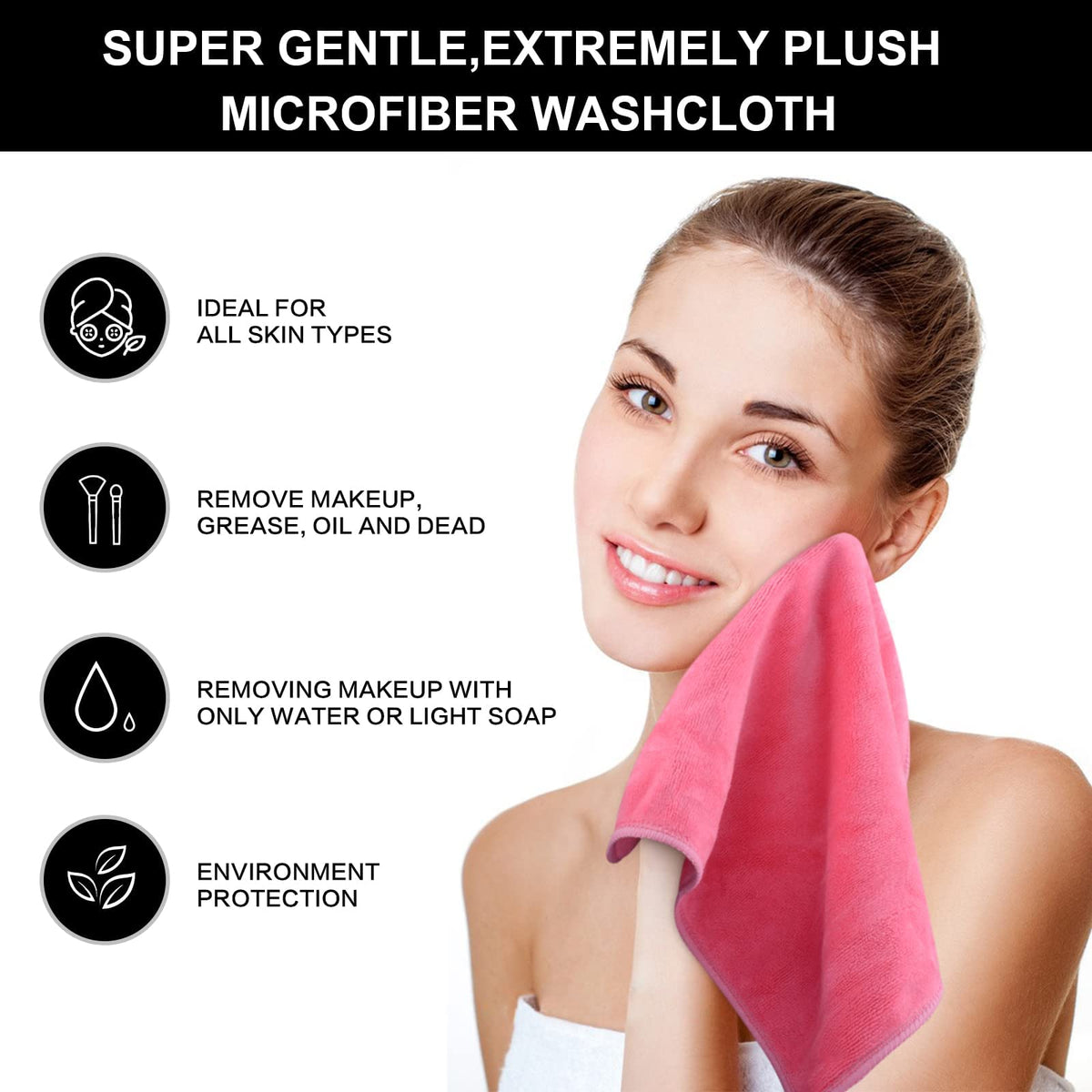 SINLAND Microfiber Facial Cloths showing fast drying feature