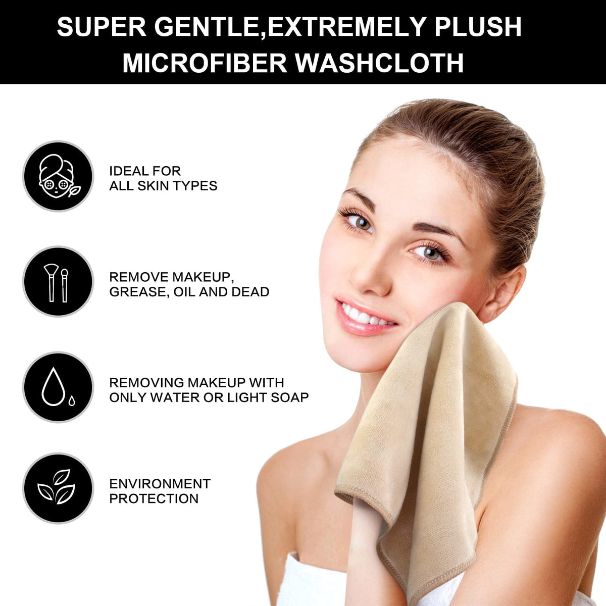 SINLAND Microfiber Facial Cloths showing fast drying feature