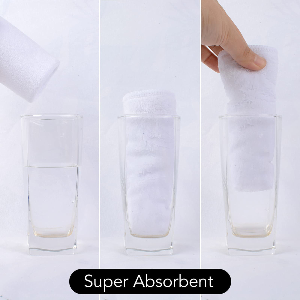 SINLAND Microfiber Facial Cloths showing fast drying feature