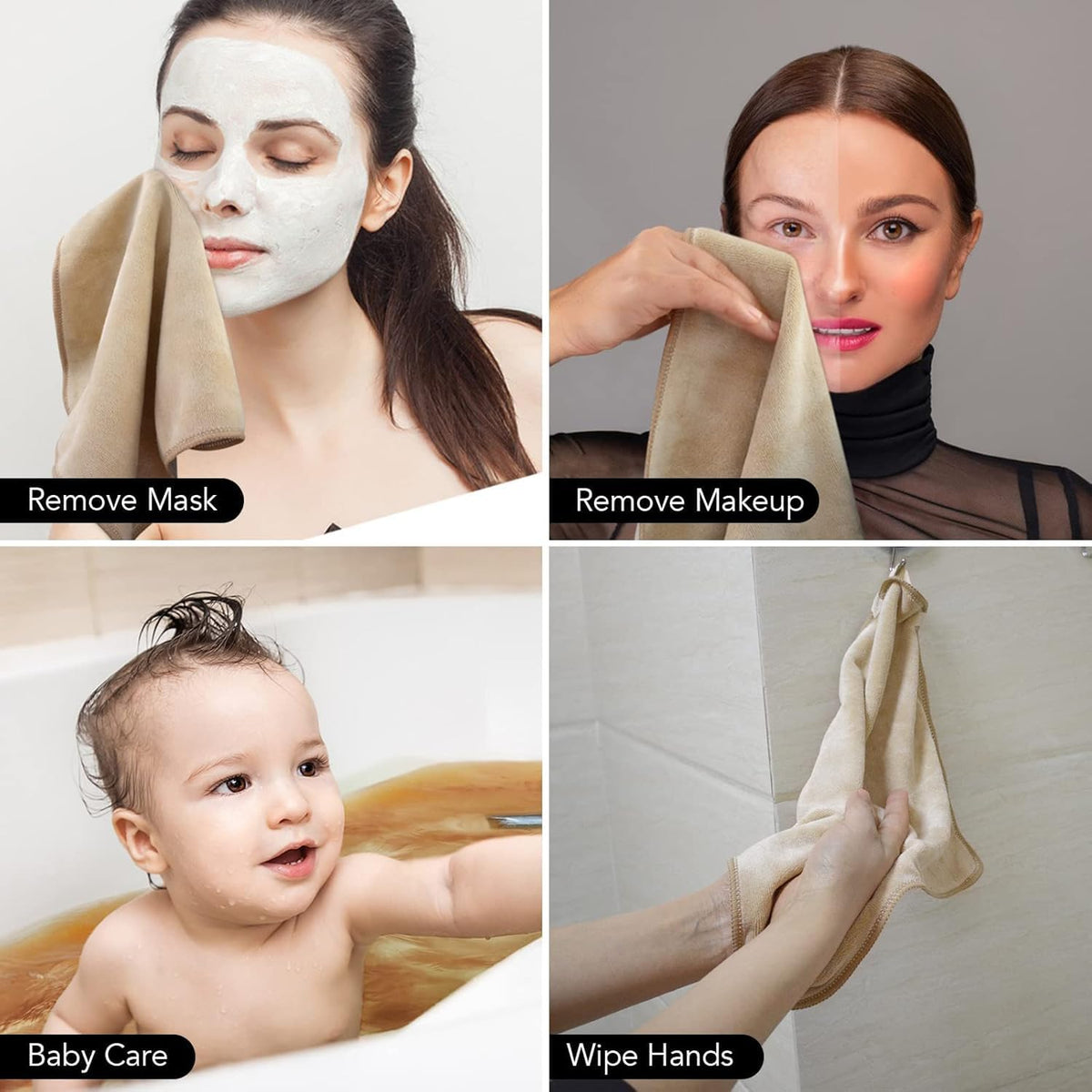 SINLAND Microfiber Facial Cloths showing reinforced edges