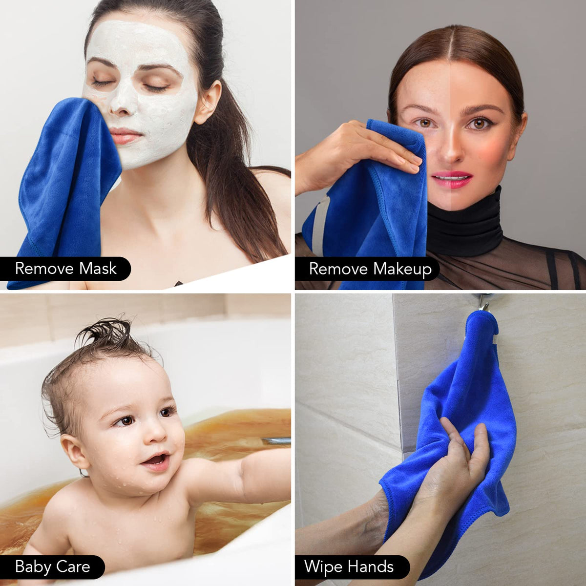 SINLAND Microfiber Facial Cloths showing reinforced edges