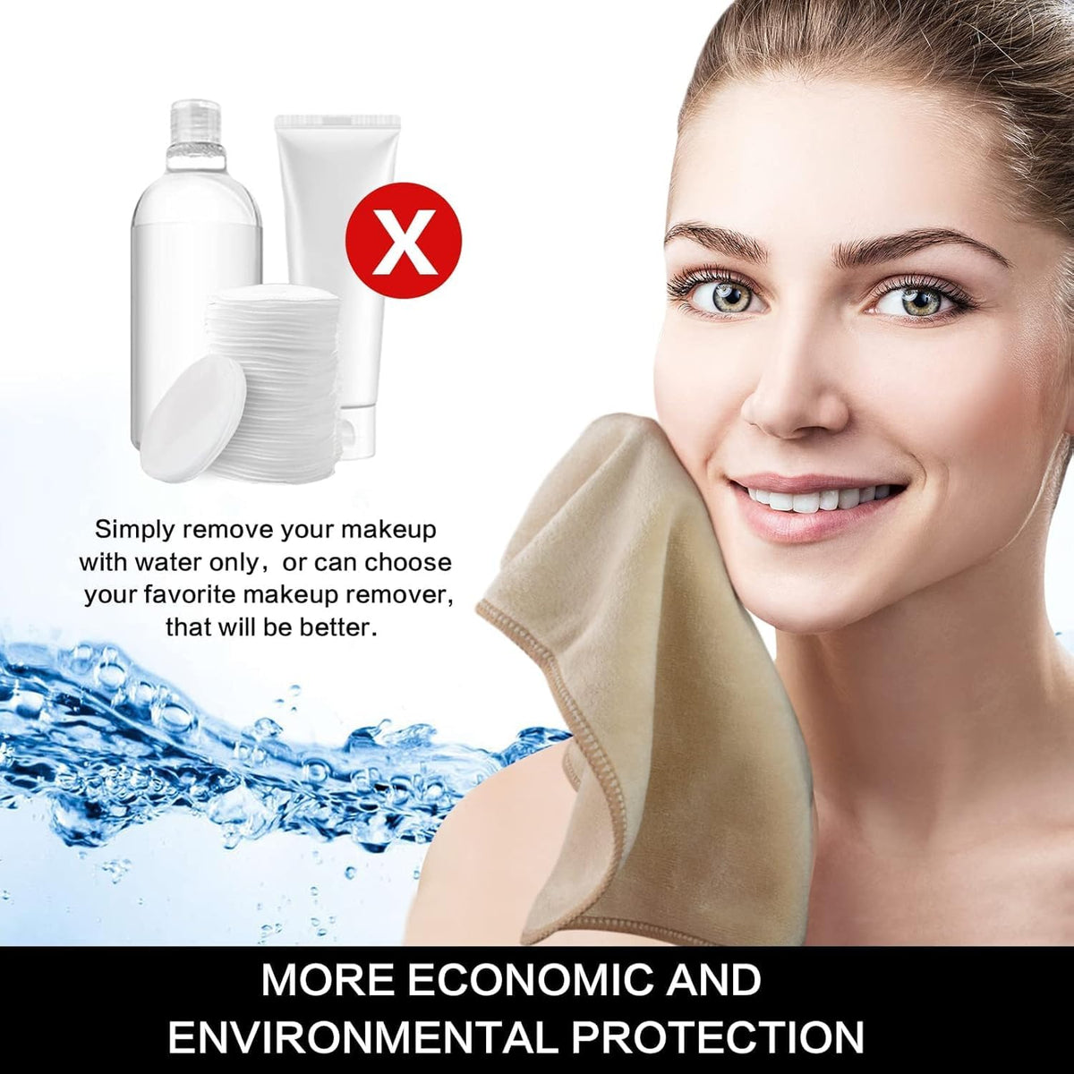 SINLAND Microfiber Facial Cloths with light soap for makeup removal