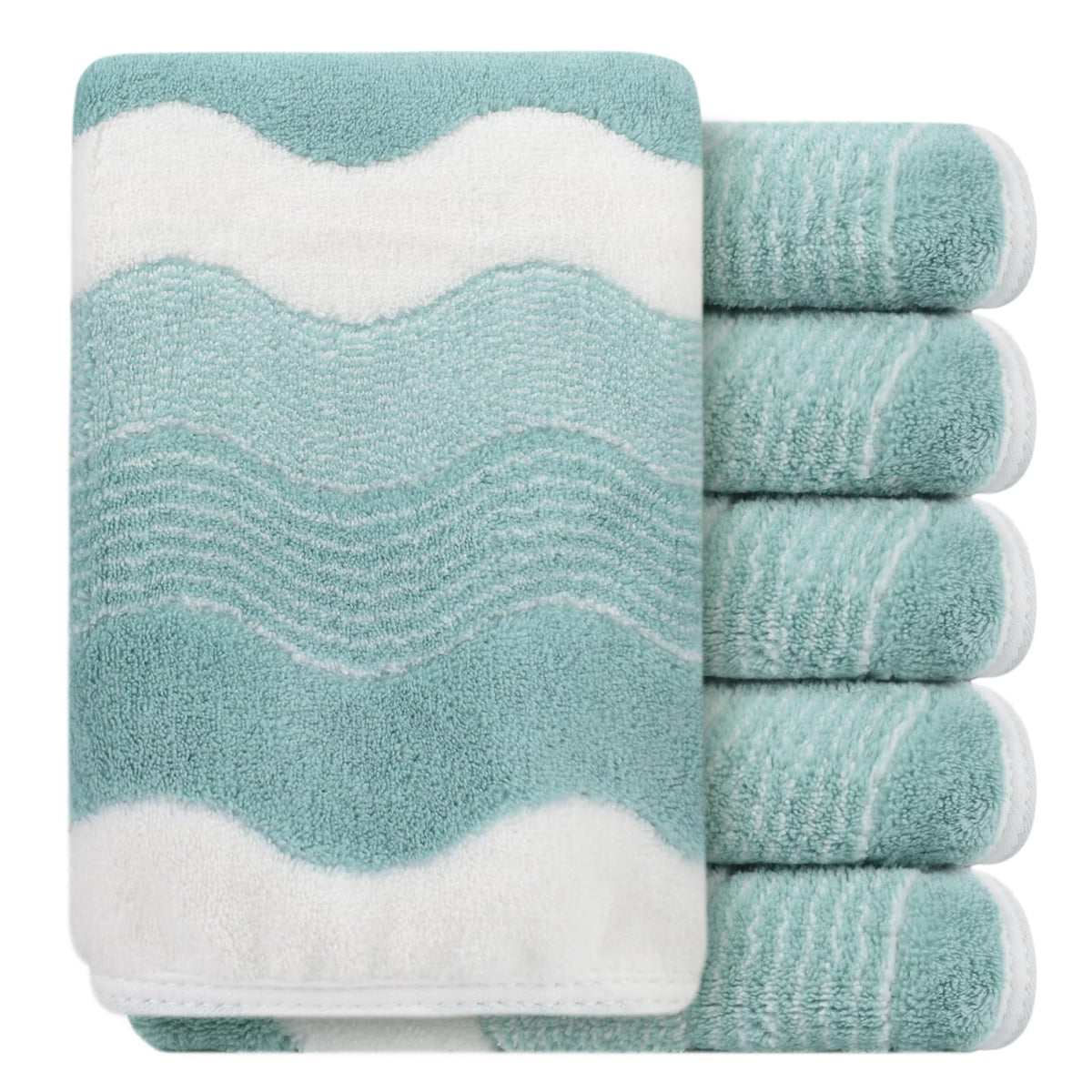 SINLAND ultra-soft microfiber face towel front view, 12x12 inch