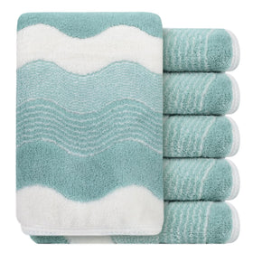 SINLAND ultra-soft microfiber face towel front view, 12x12 inch