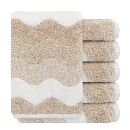 SINLAND ultra soft microfiber face towel in coral velvet