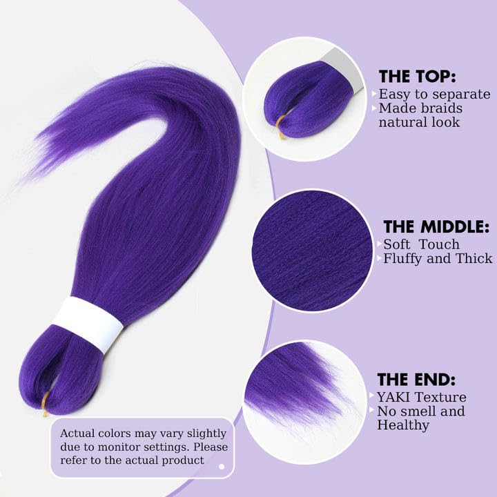 Siphis 26 Inch Dark Purple Braiding Hair Extensions displayed with accessories
