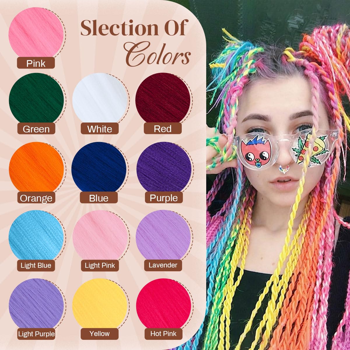 Siphis 26 Inch Dark Purple Braiding Hair Extensions lifestyle scene