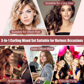SIQUER curling wand set in use on long hair