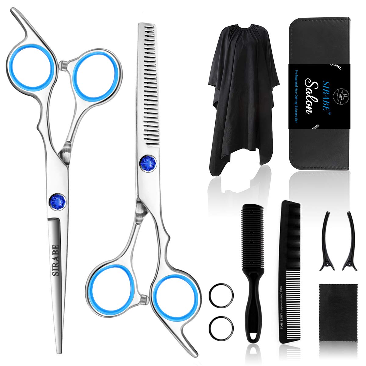 Sirabe 11 PCS Hair Cutting Scissors Set with leather bag