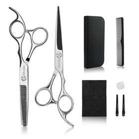 Sirabe Hair Cutting Scissors Kit with leather bag and accessories