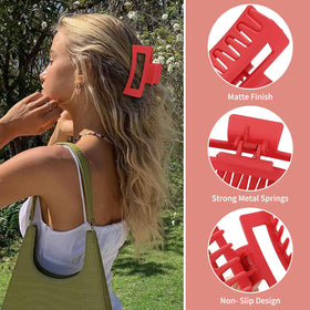 Sisiaipu 3.5 Inch Medium Hair Claw Clip in Light Pink