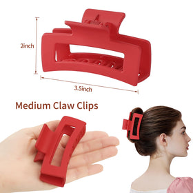 Sisiaipu 3.5 Inch Medium Hair Claw Clip in Red