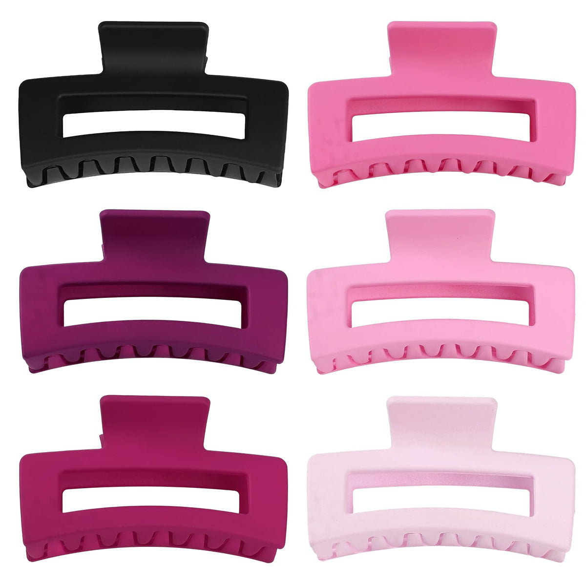 Sisiaipu 3.5 Inch Medium Hair Claw Clip in vibrant pink