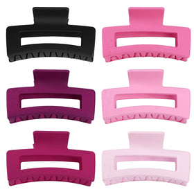 Sisiaipu 3.5 Inch Medium Hair Claw Clip in vibrant pink