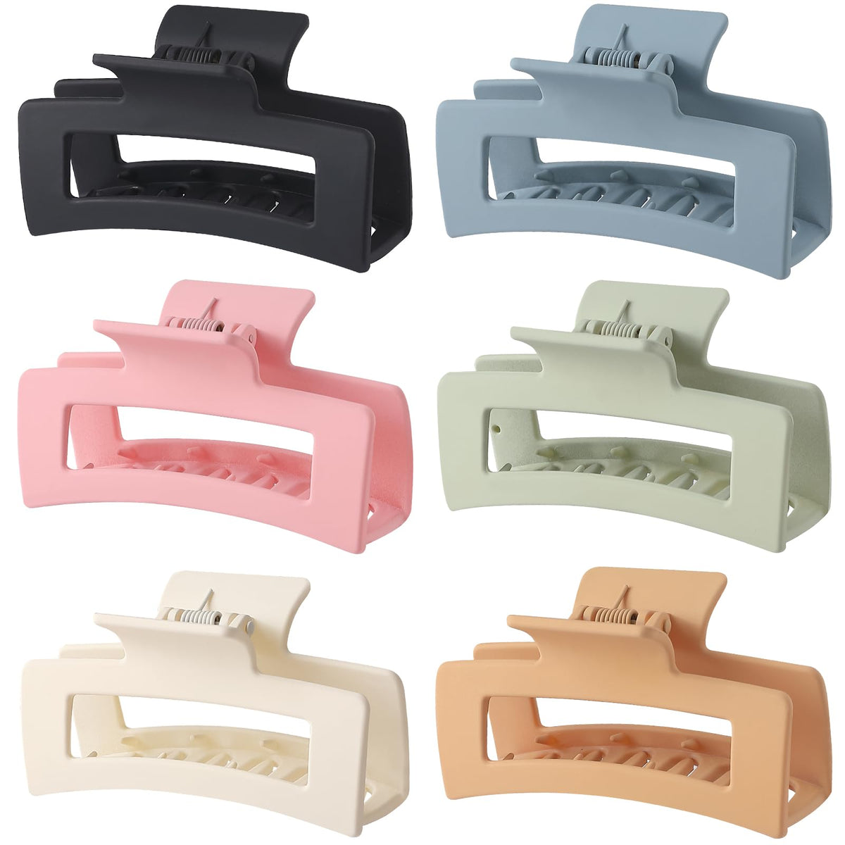 Sisiaipu 3.5 Inch Square Hair Clips in assorted colours pack