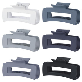 Sisiaipu 4 Inch Big Hair Claw Clips 6 Pack assorted colours