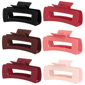 Sisiaipu 4 Inch Big Hair Claw Clips in Black, front view