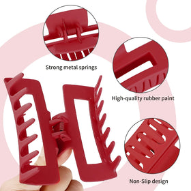 Sisiaipu 4 Inch Big Hair Claw Clips in Burgundy Red, lifestyle scene