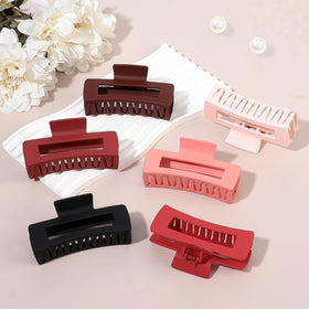 Sisiaipu 4 Inch Big Hair Claw Clips in Cherry Red, side view