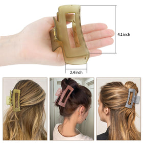 Sisiaipu 4 Inch hair claw clip in use while applying makeup