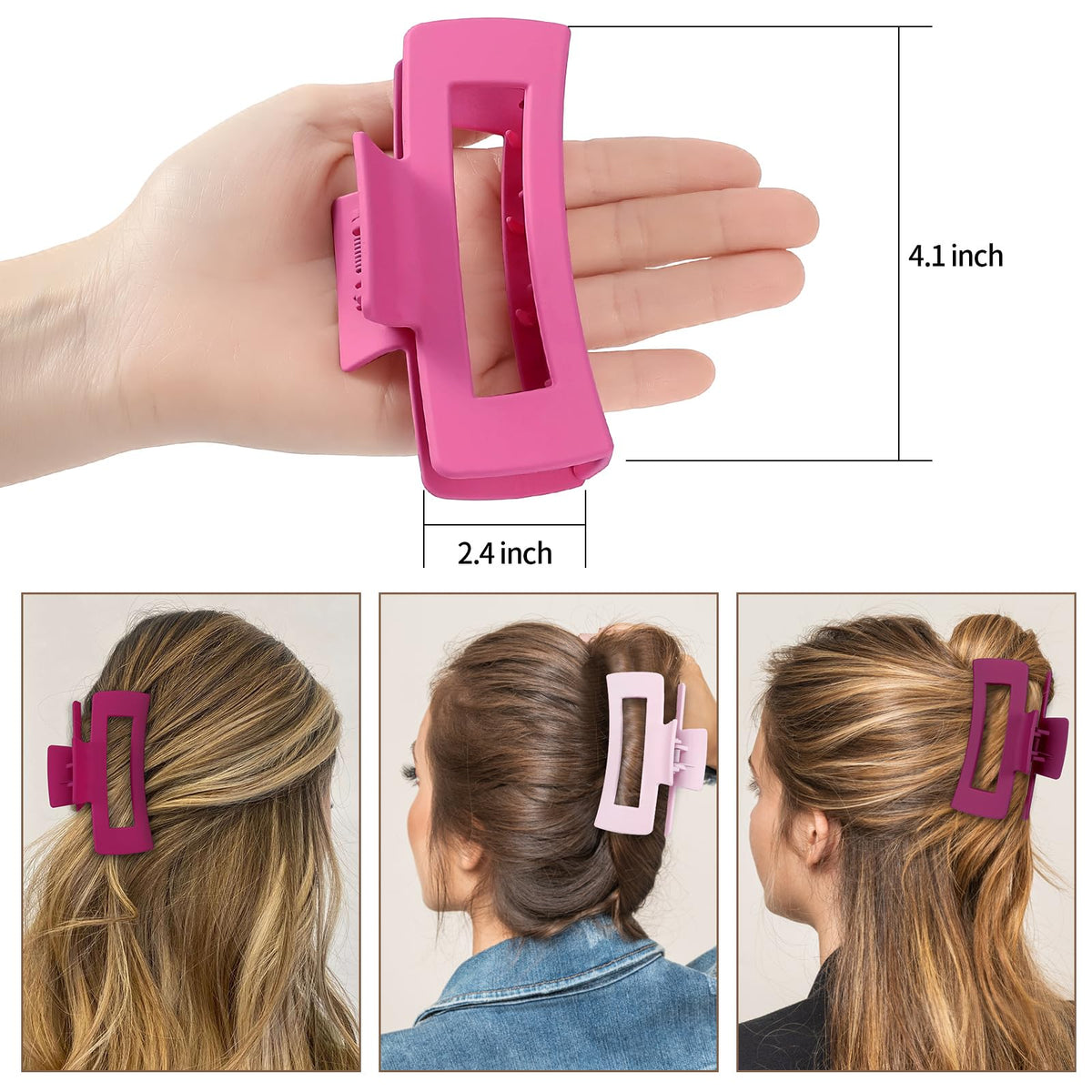 Sisiaipu 4 Inch Large Hair Claw Clip in black colour