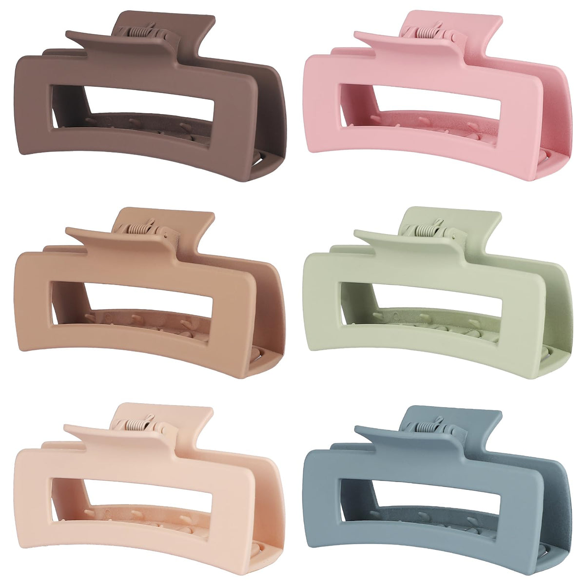 Sisiaipu 4 Inch Large Hair Claw Clip in Brown Colorful Set