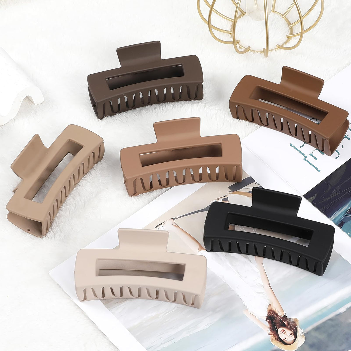 Sisiaipu 4 Inch Large Hair Claw Clip in Chocolate