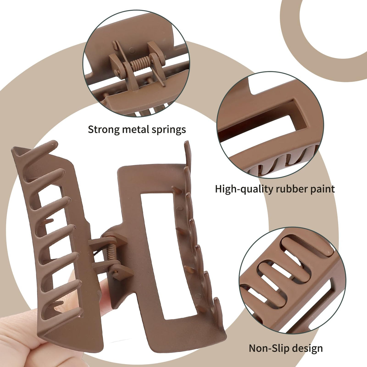 Sisiaipu 4 Inch Large Hair Claw Clip in Light Brown
