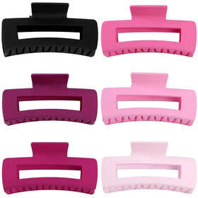 Sisiaipu 4 Inch Large Hair Claw Clip in use while applying makeup