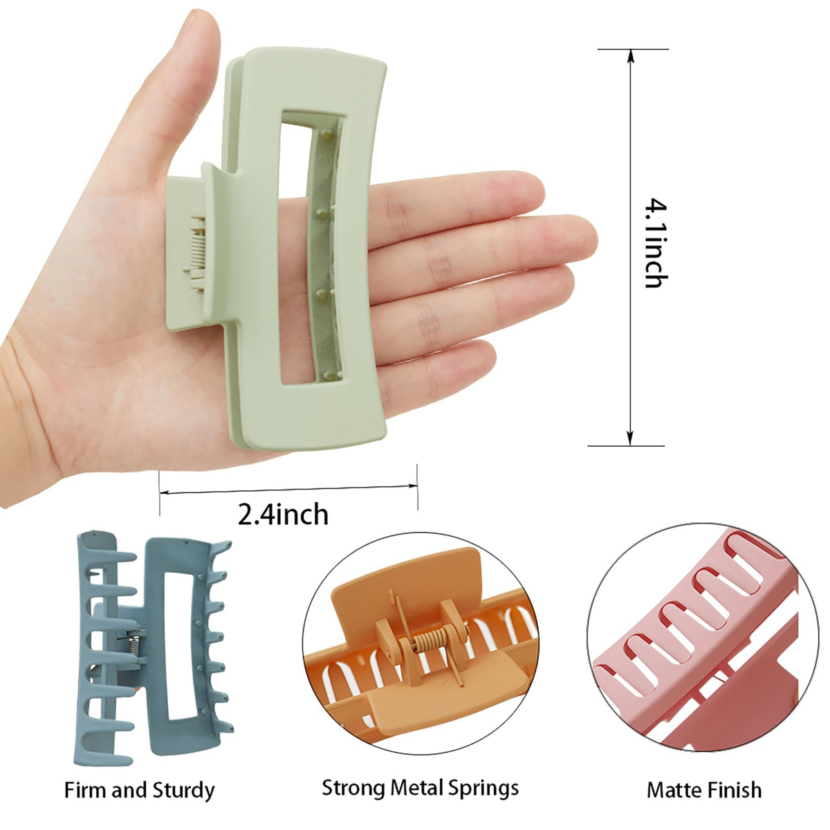 Sisiaipu 4 Inch large hair claw clip in use while cooking